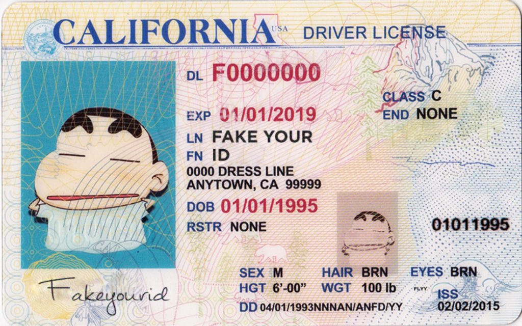 california id card template free download psd