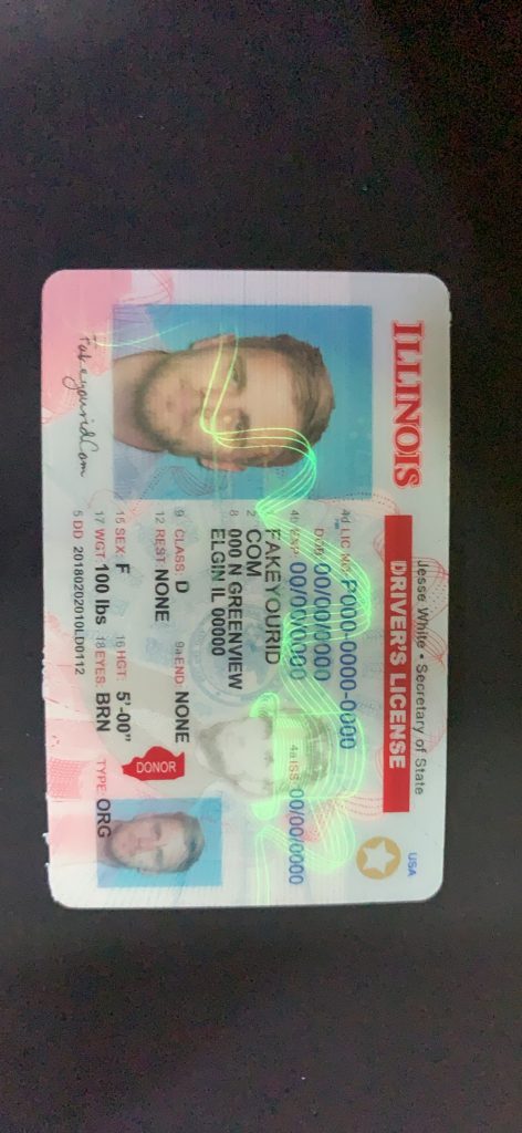 fake illinois id card